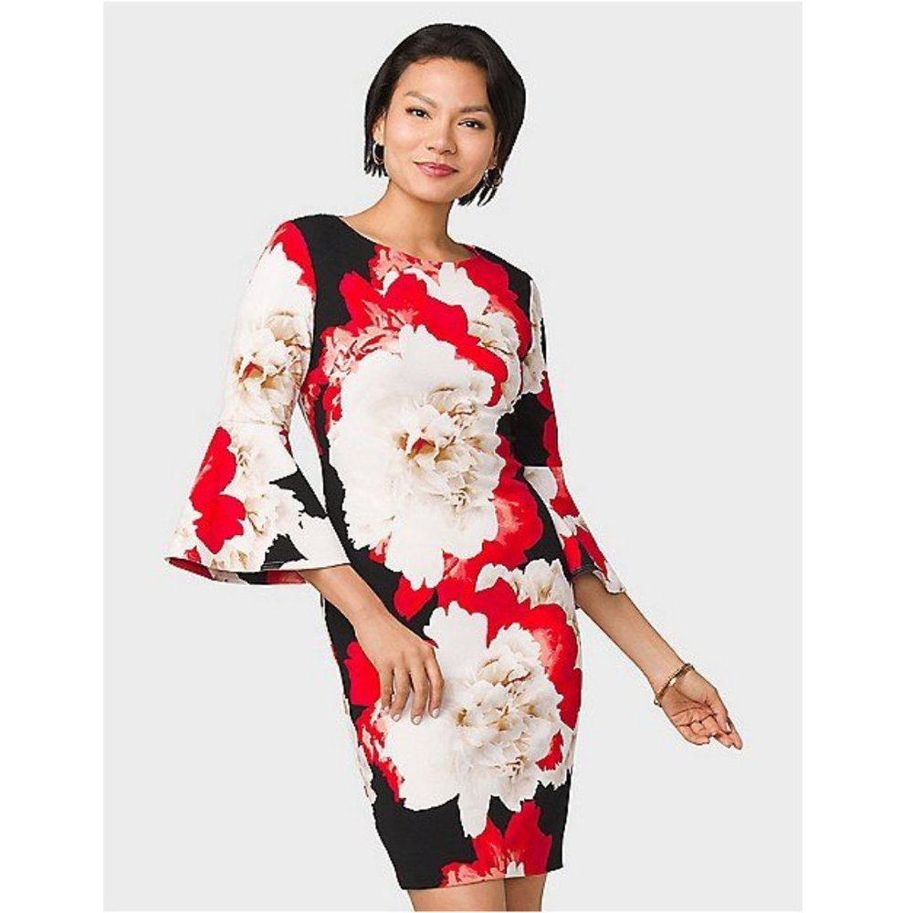 NWOT Roz & Ali Floral Bell Sleeves Dress